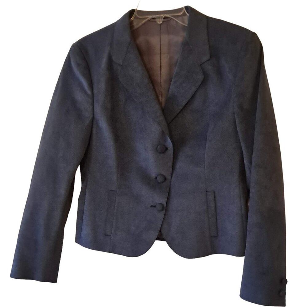 Blue Notch Collar Long sleeve Faux Suede Jacket